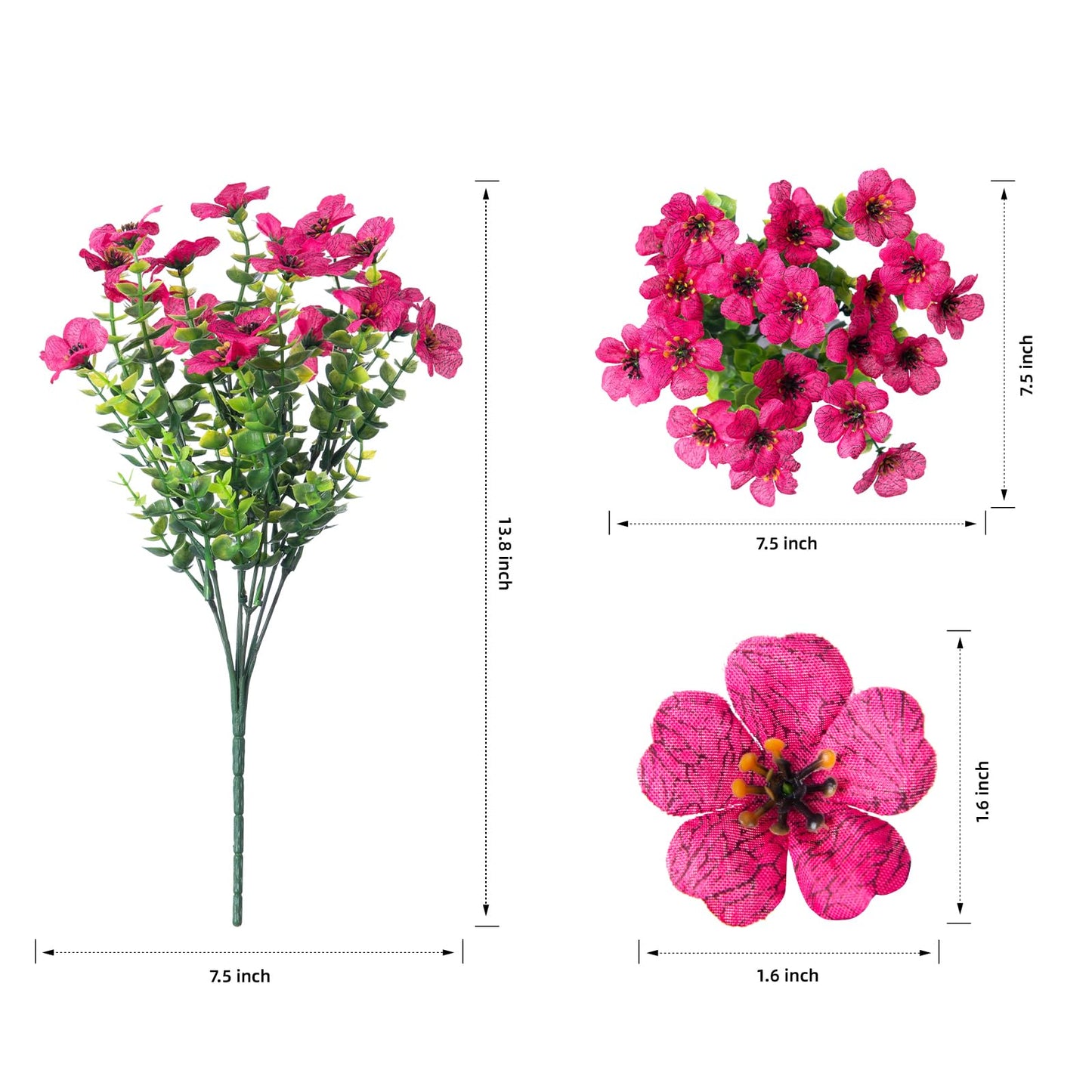 12-Piece UV-Resistant Faux Flower Bouquet Set for Porch & Balcony