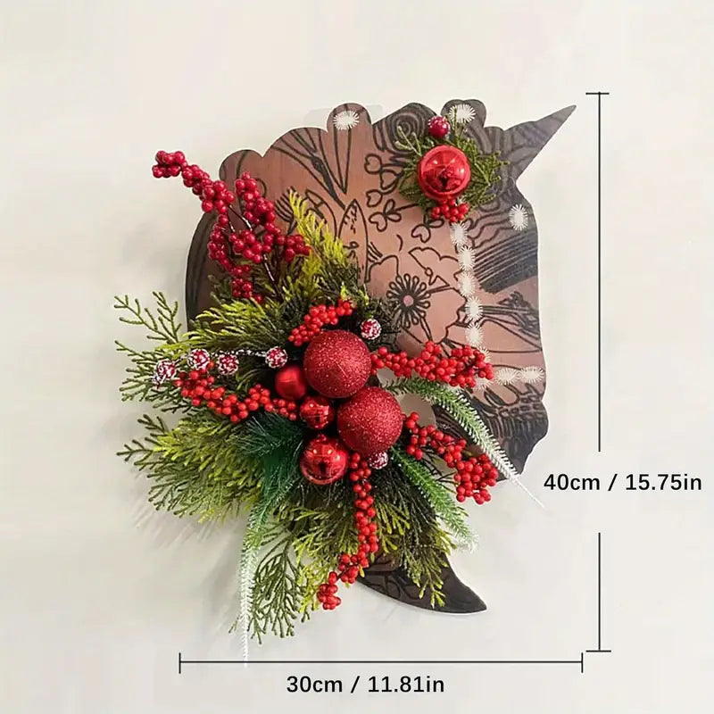 Handmade Horse Head Christmas Wreath – Rustic Farmhouse Decor