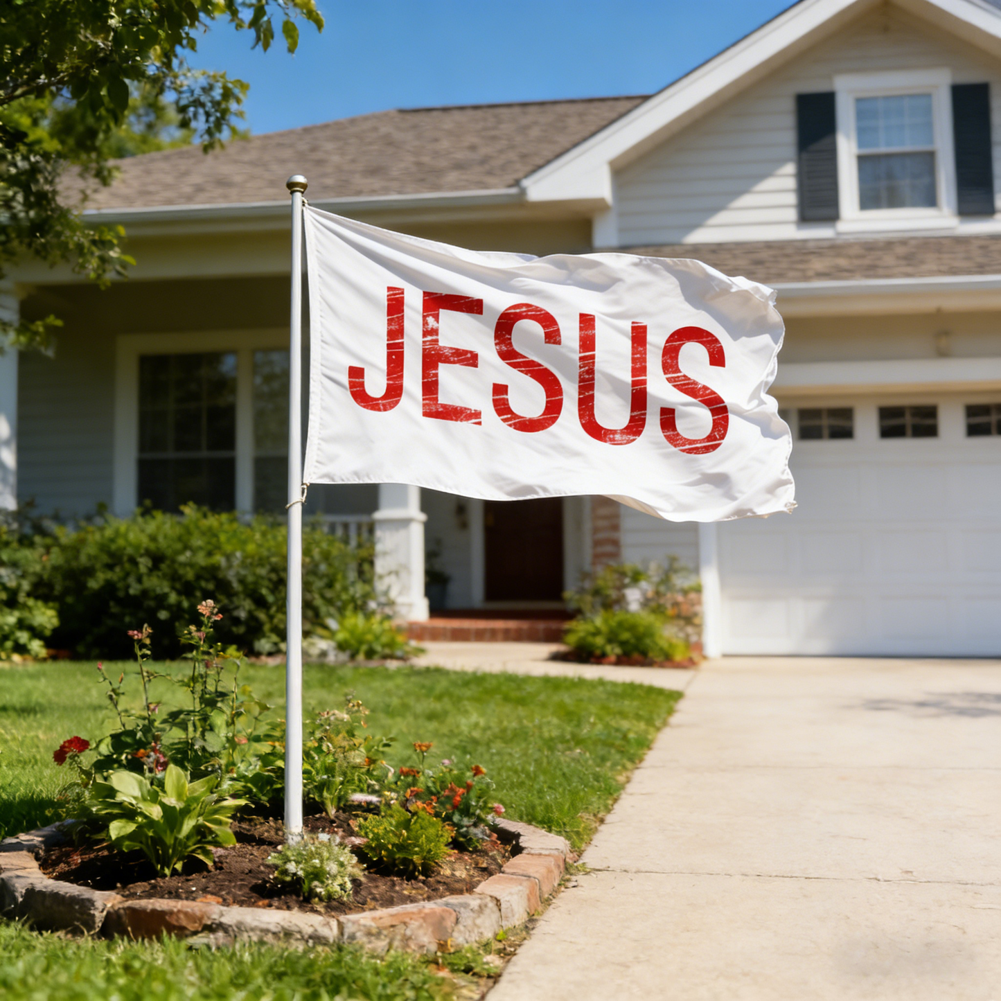 JESUS Yard Flag Bundle – 4-Piece Christian Lawn Decor Set