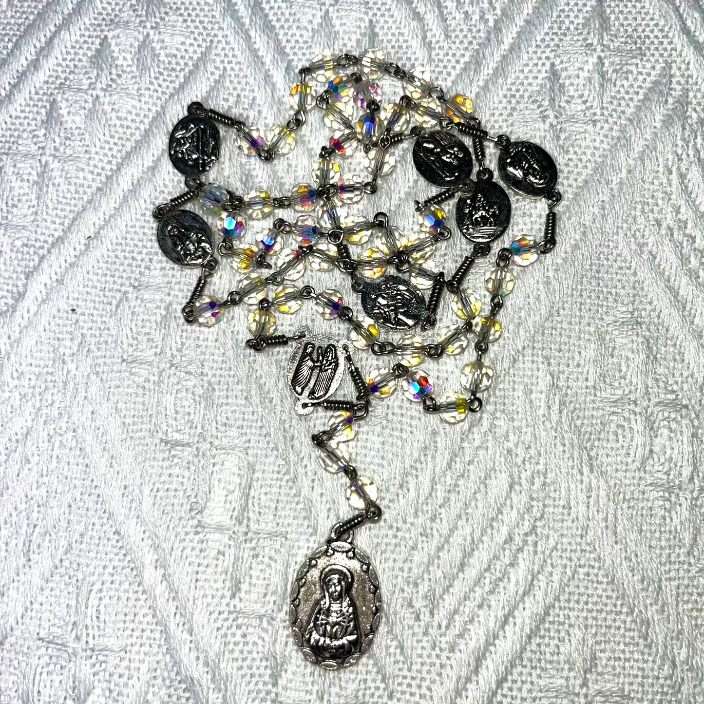 Sparkling Crystal Rosary with Our Lady of Guadalupe Medal