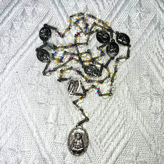 Sparkling Crystal Rosary with Our Lady of Guadalupe Medal