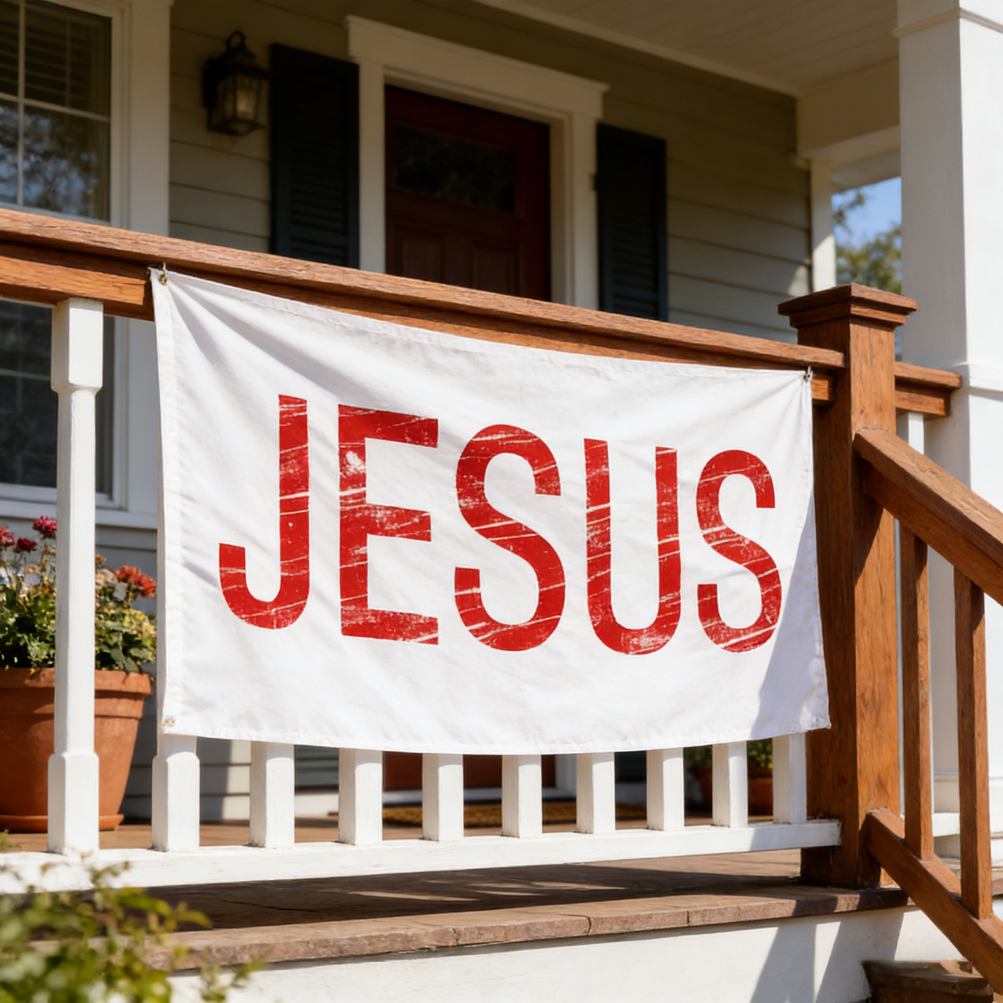 JESUS Yard Flag Bundle – 4-Piece Christian Lawn Decor Set