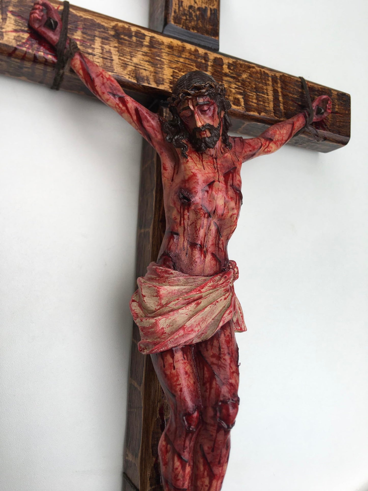 Wooden Rosary with Crucifix & Optional LED Scripture Base