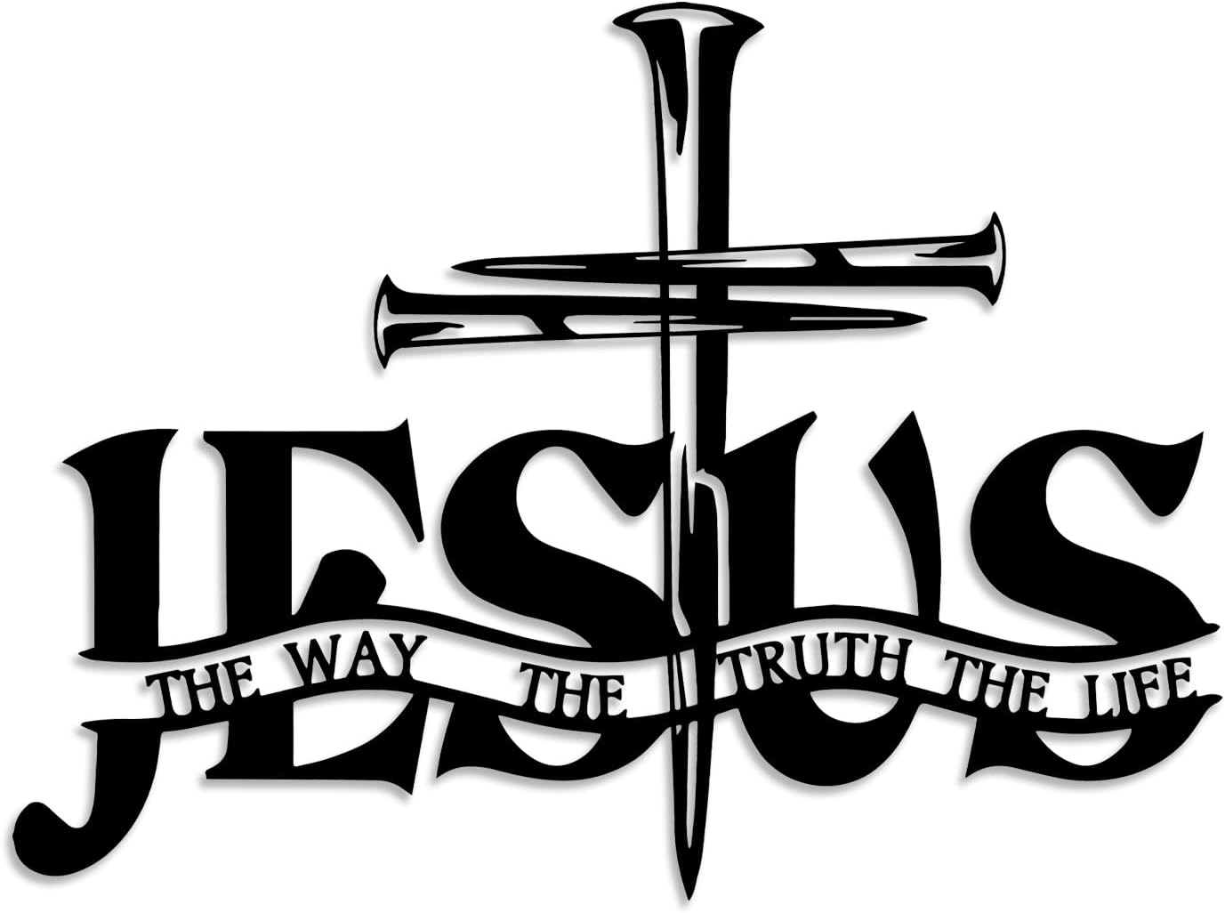 Matte Black Metal Wall Cross with 'Truth' — Christian Home Decor