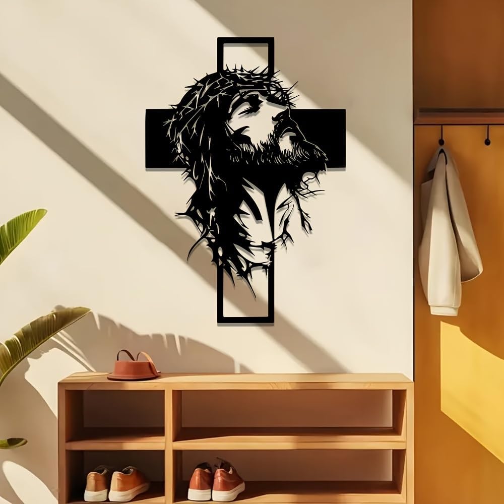 Metal Cross Wall Art – Jesus Crucifix, Tree of Life & Crown of Thorns Designs