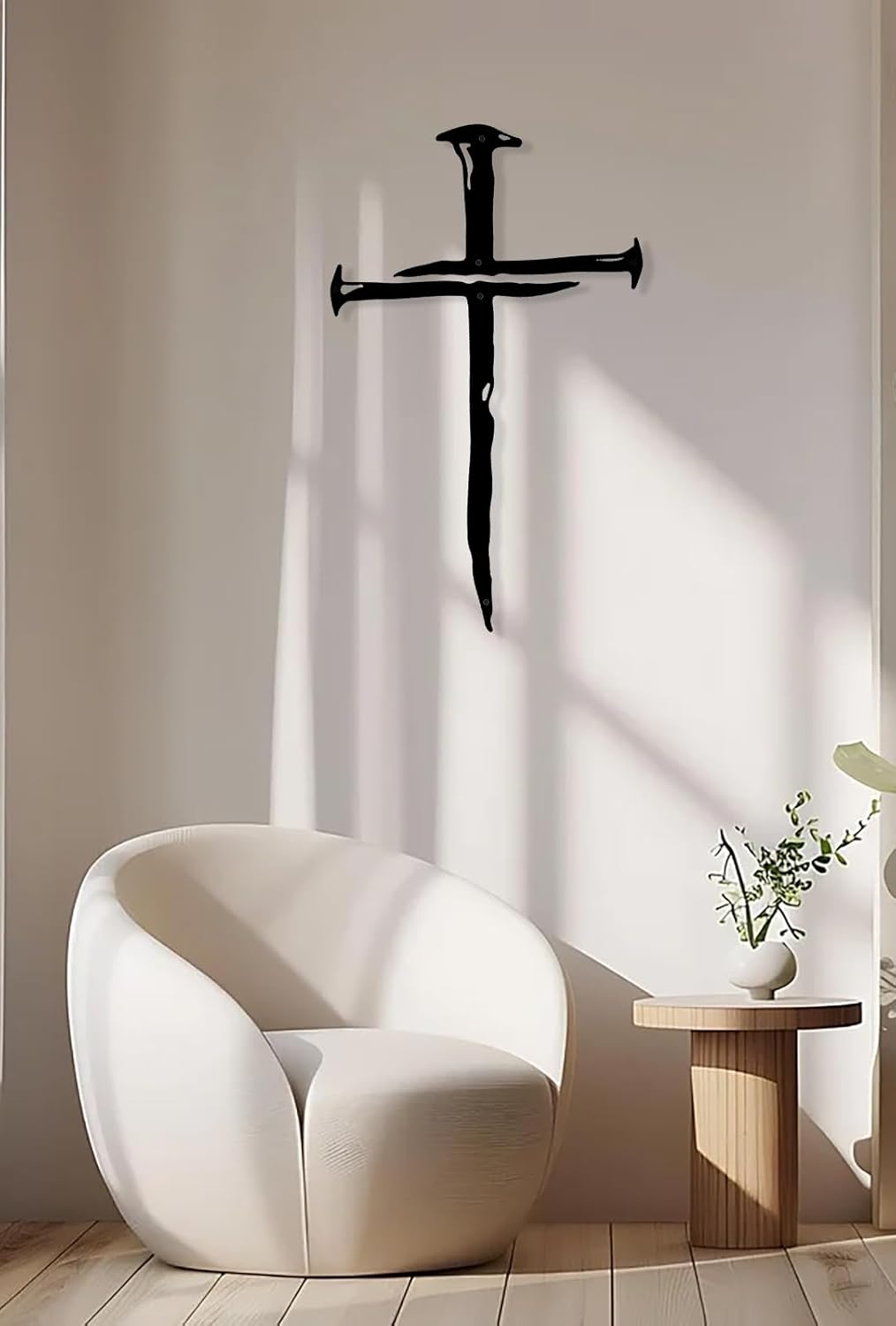 Black Metal Cross Wall Art — Minimalist Sacred Home Decor