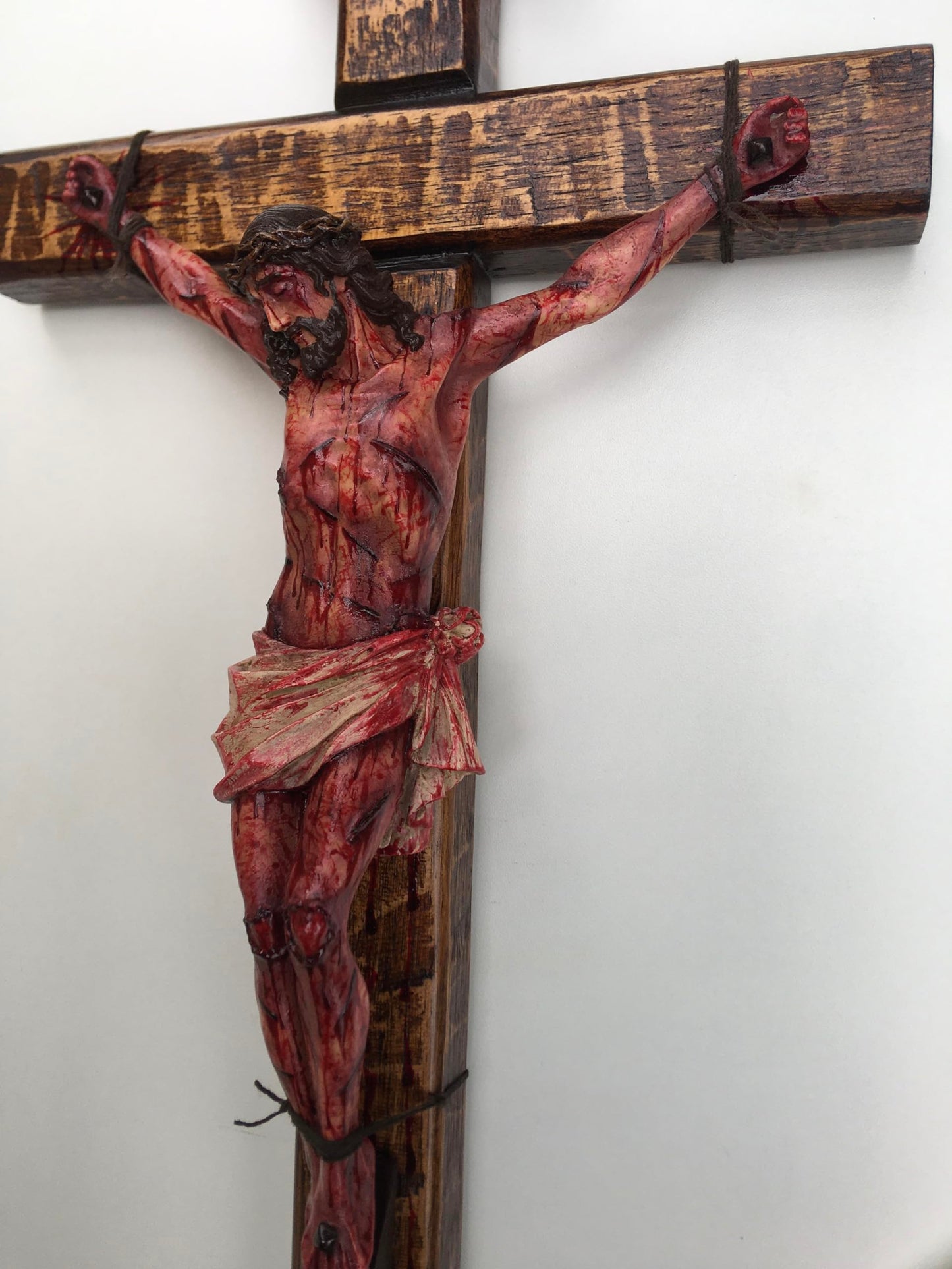 Hand-Carved Wooden Crucifix — Devotional Home Decor