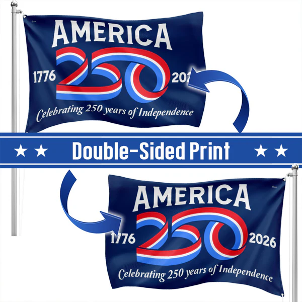 America 250 flag for yard porch garage barn and fence display