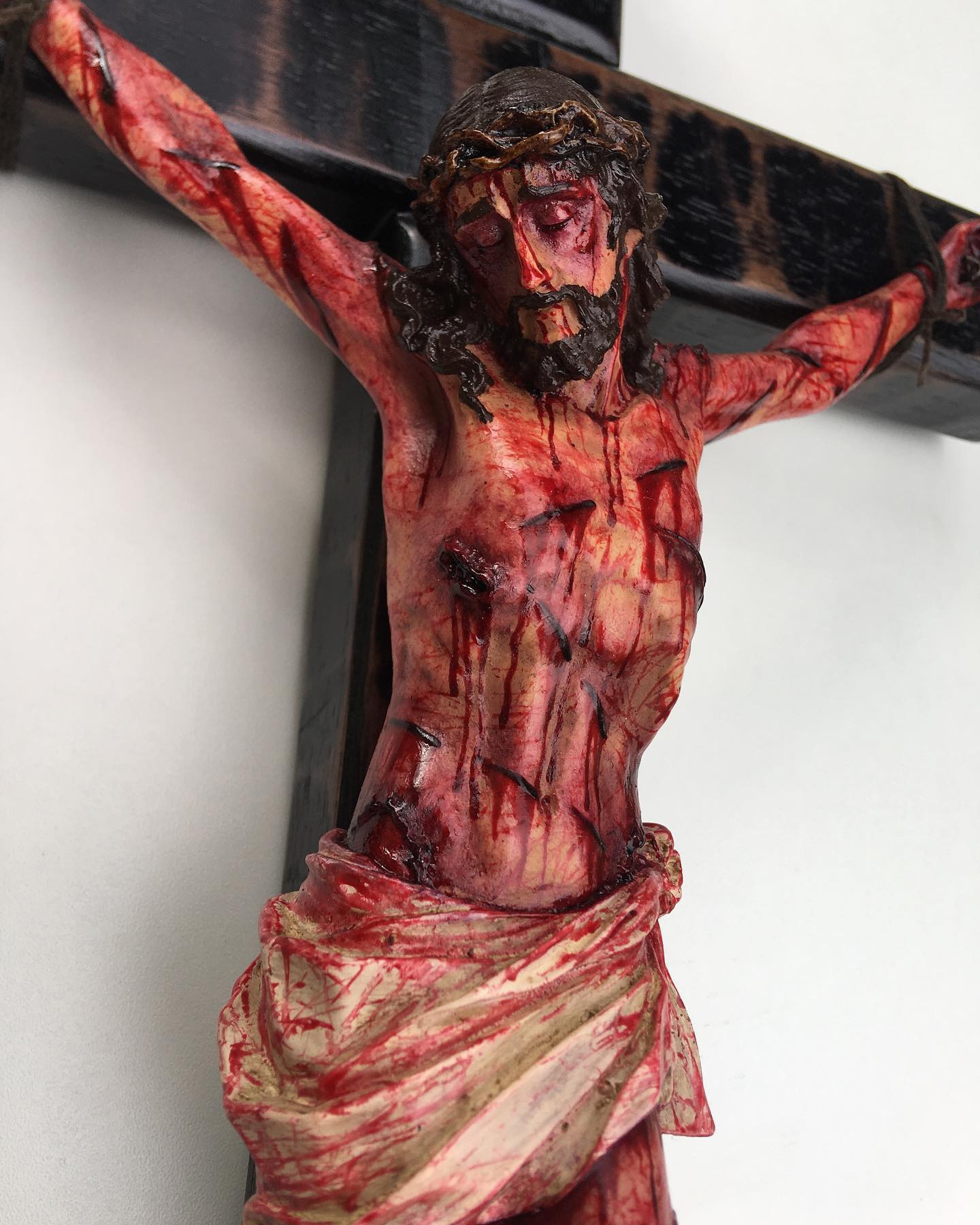 Calvary Crucifix with Sacred Heart — Catholic Devotional Decor