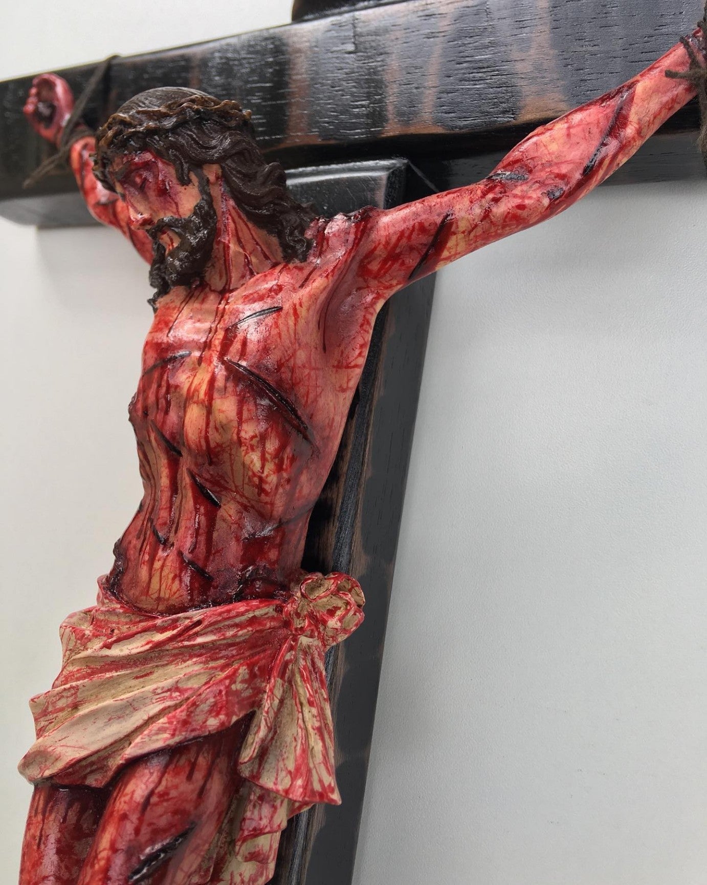 Handcrafted Resin Crucifix with Sacred Details