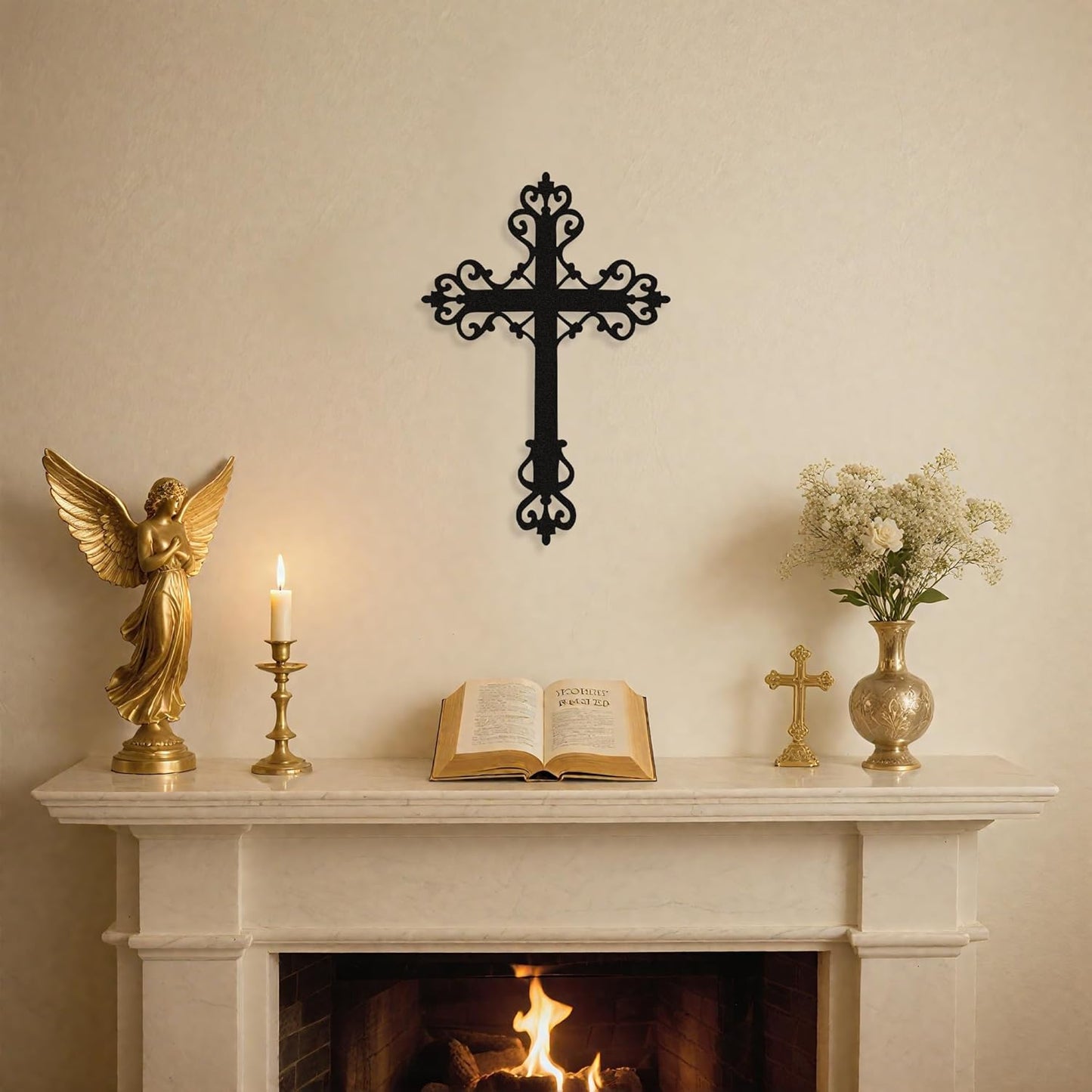 Handcrafted Black Metal Wall Art — Bold Geometric Shape