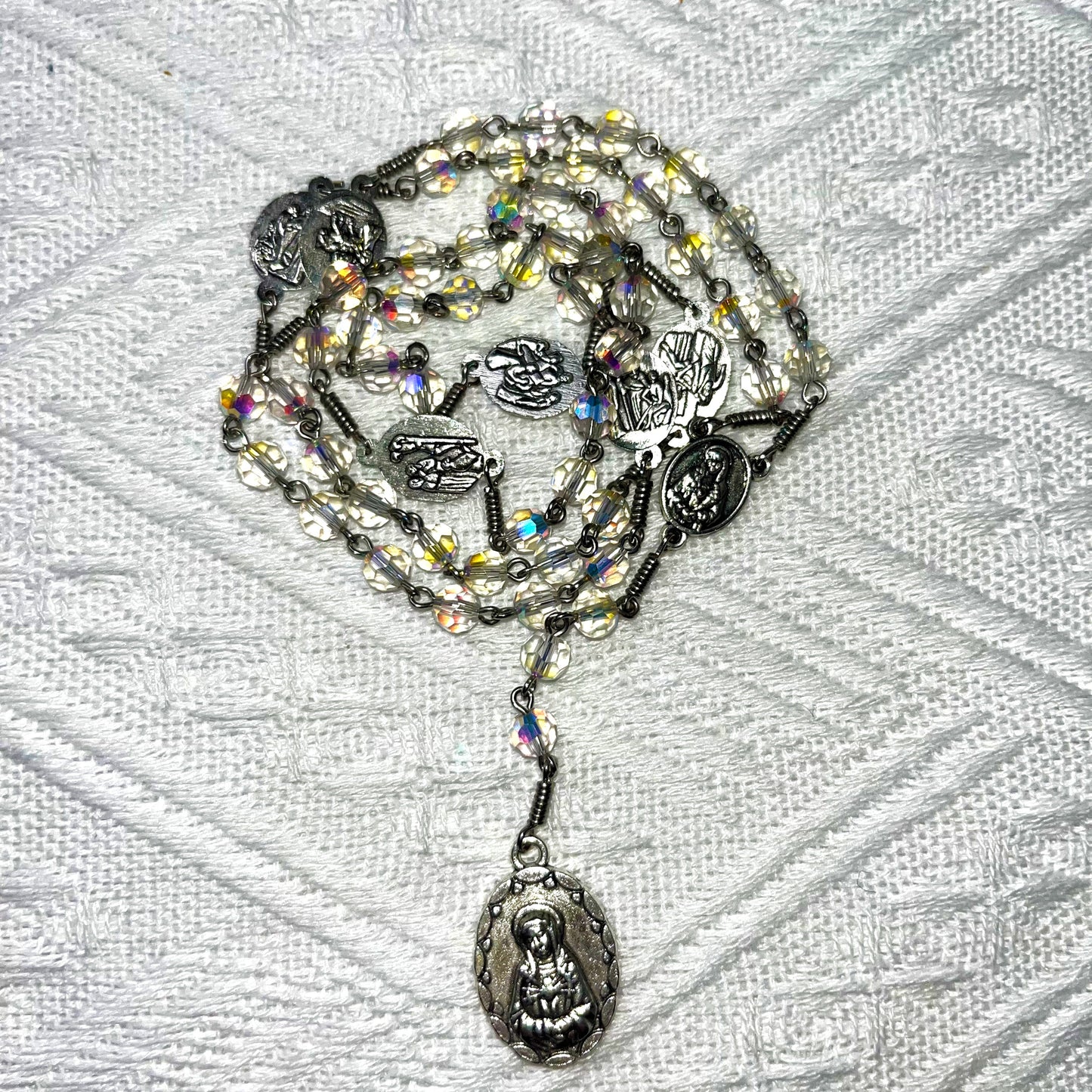 Sparkling Crystal Rosary with Our Lady of Guadalupe Medal