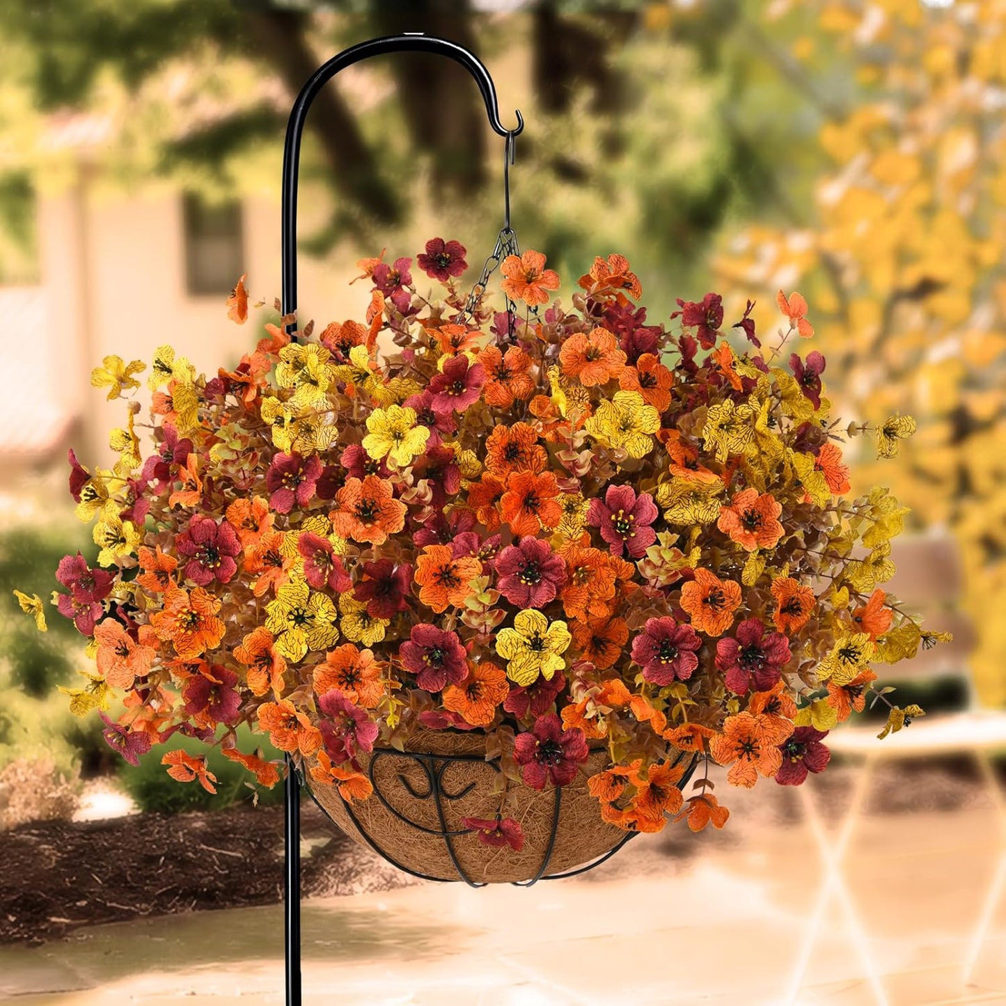 UV-Resistant Artificial Floral Porch Decor — Colorful Outdoor Arrangement