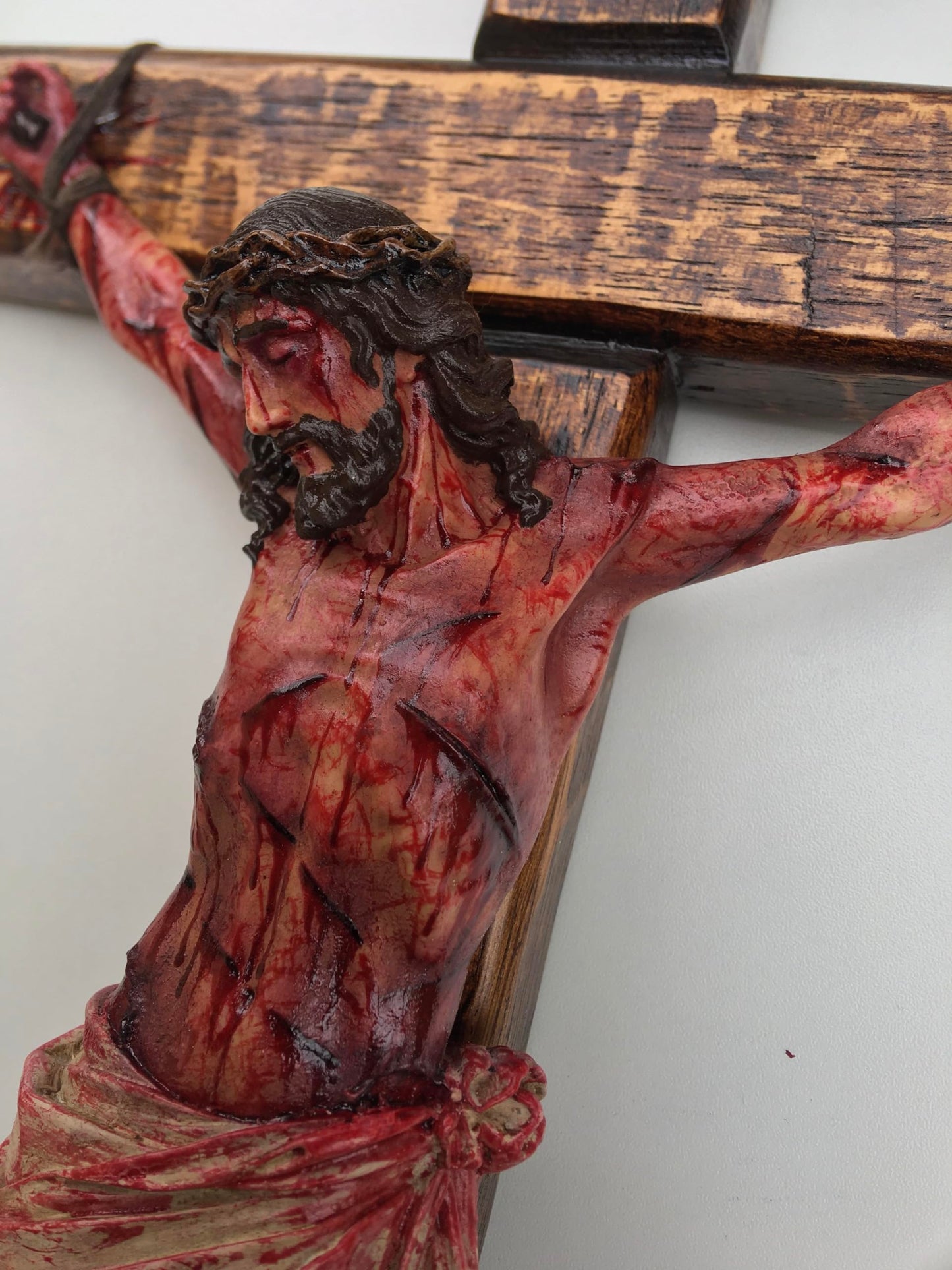 Wooden Rosary with Crucifix & Optional LED Scripture Base