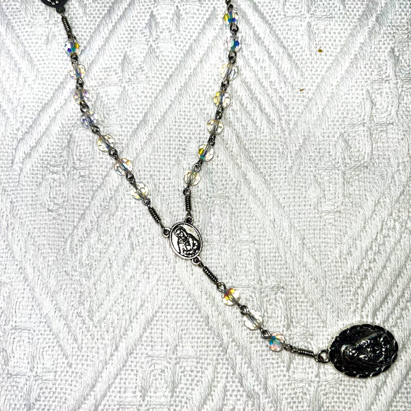 Sparkling Crystal Rosary with Our Lady of Guadalupe Medal
