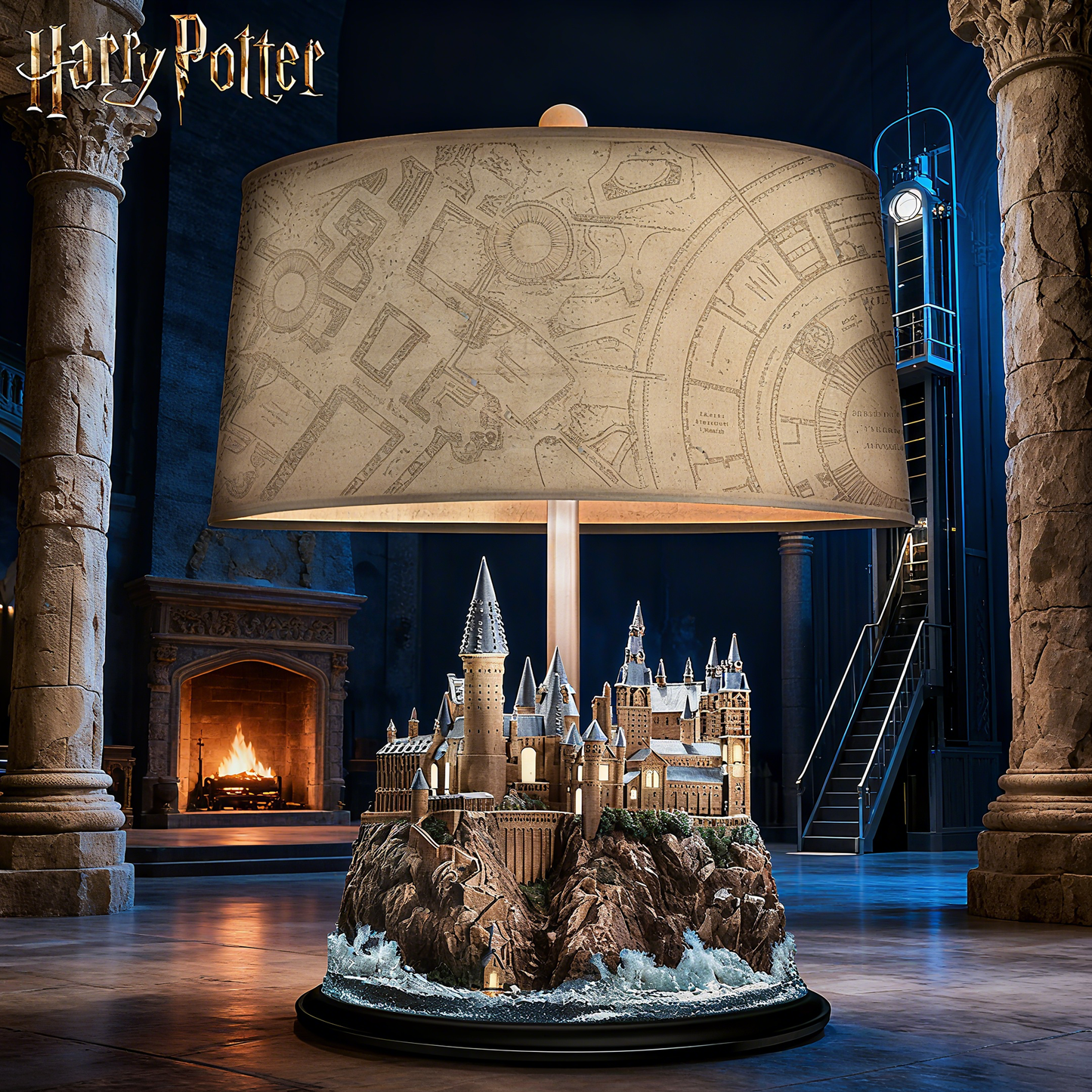 Hogwarts Castle Table Lamp with Illuminated Windows