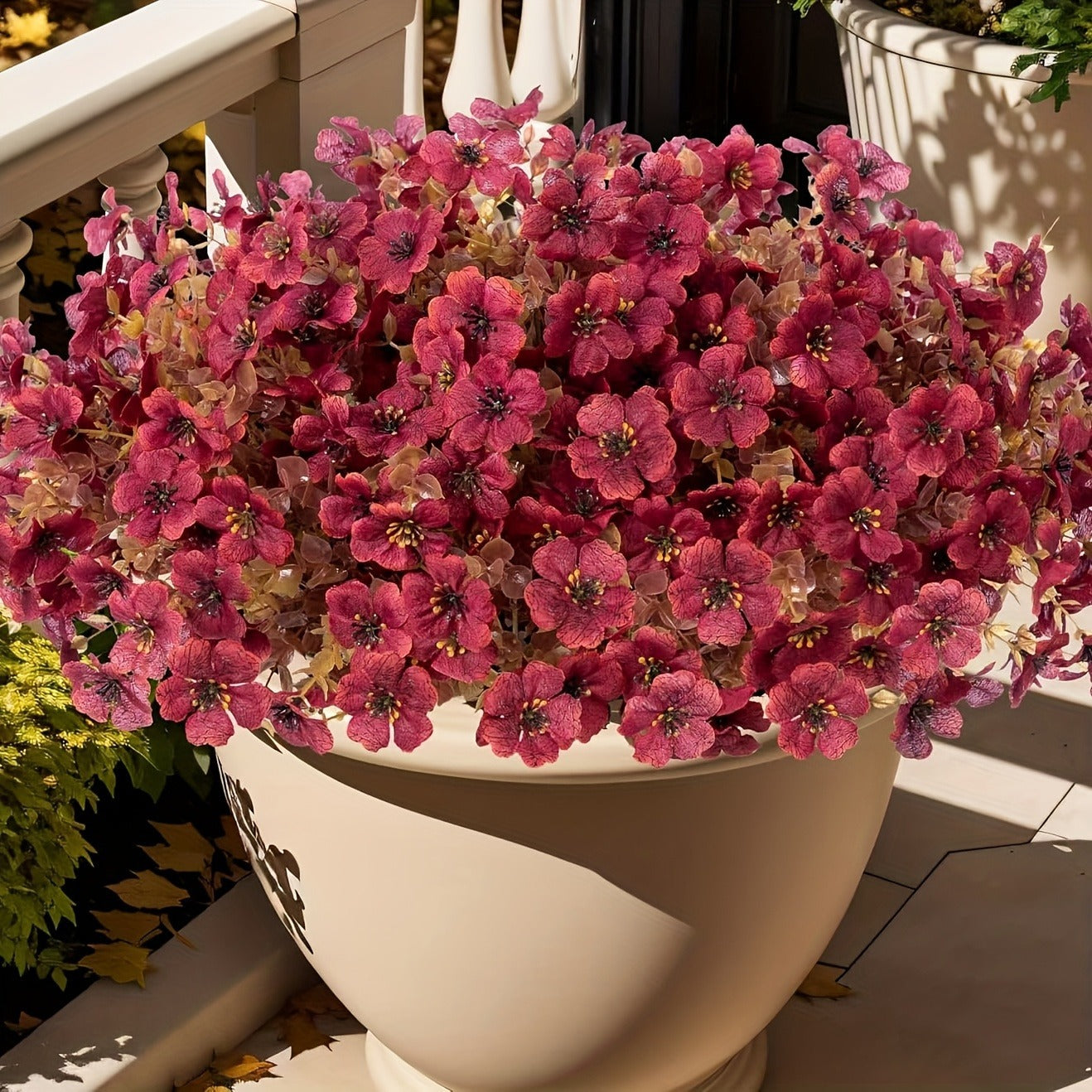12-Piece UV-Resistant Artificial Flower Set for Patio & Balcony