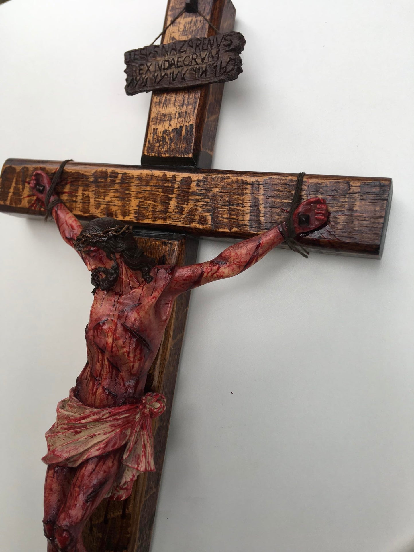Hand-Carved Wooden Crucifix — Devotional Home Decor