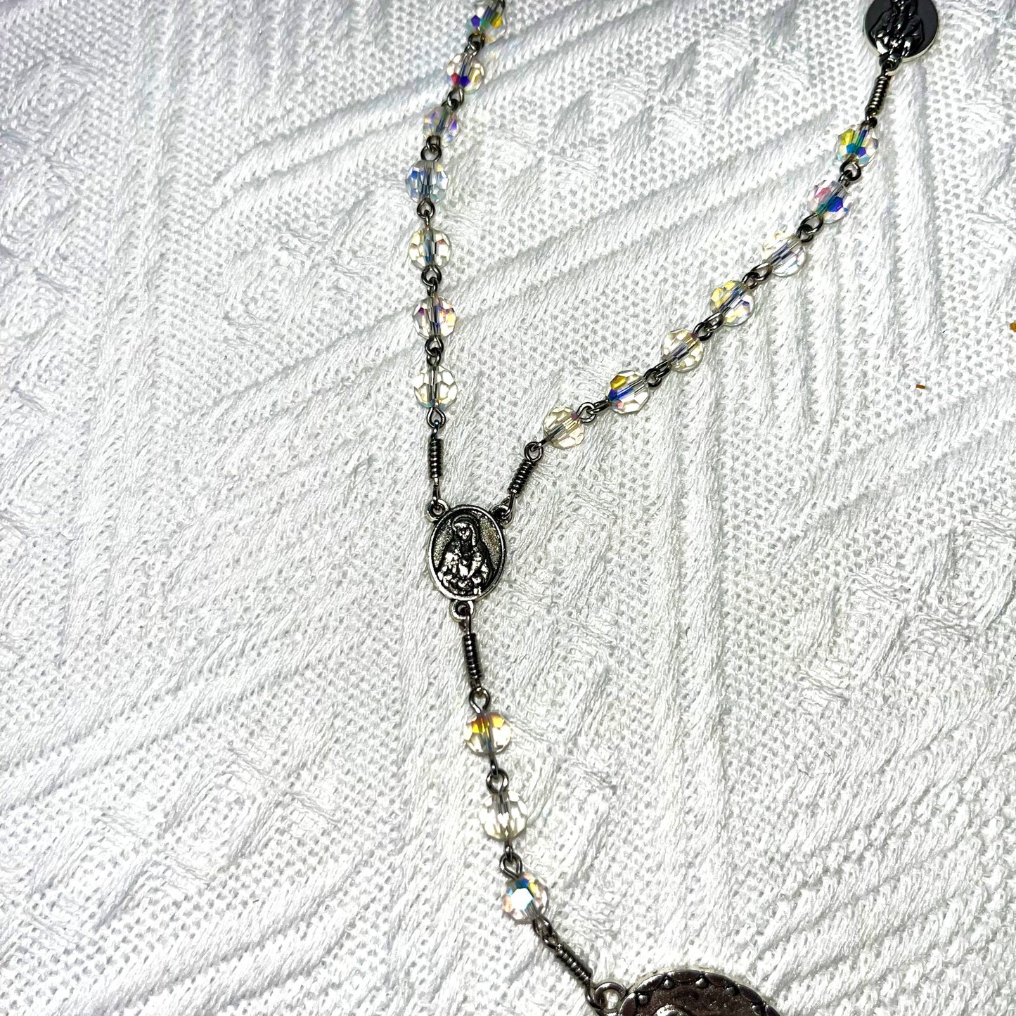 Sparkling Crystal Rosary with Our Lady of Guadalupe Medal