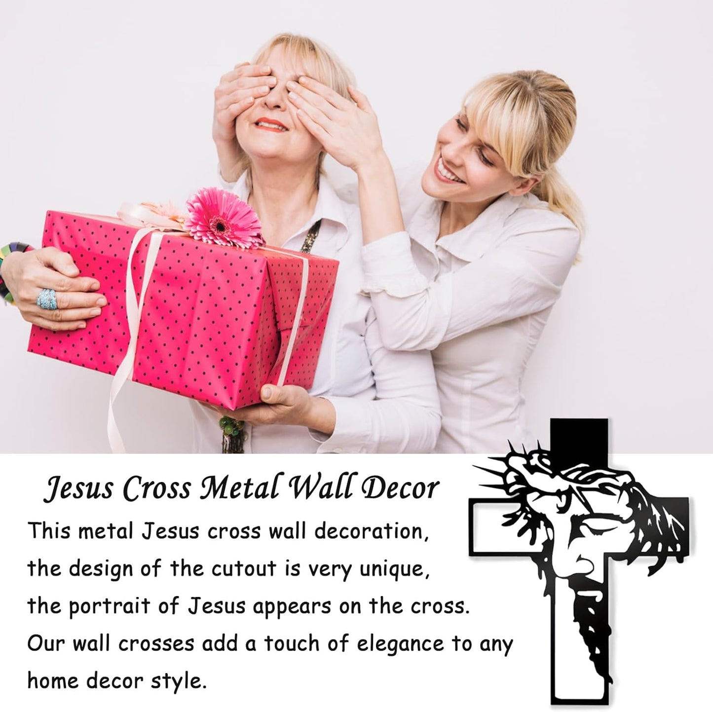 Black Metal Jesus Crucifix Wall Art — 12.6" x 9.8"