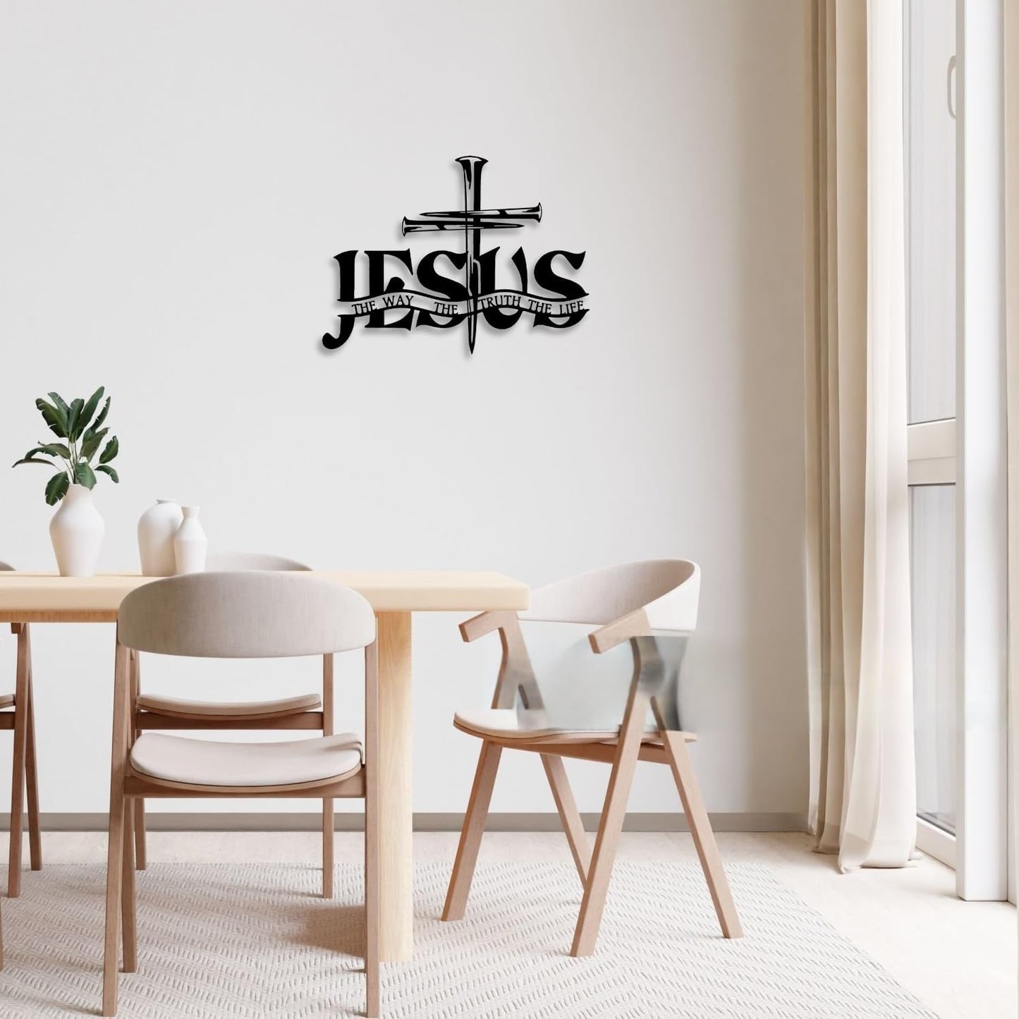 Metal Wall Cross with 'Truth' – Christian Faith Decor