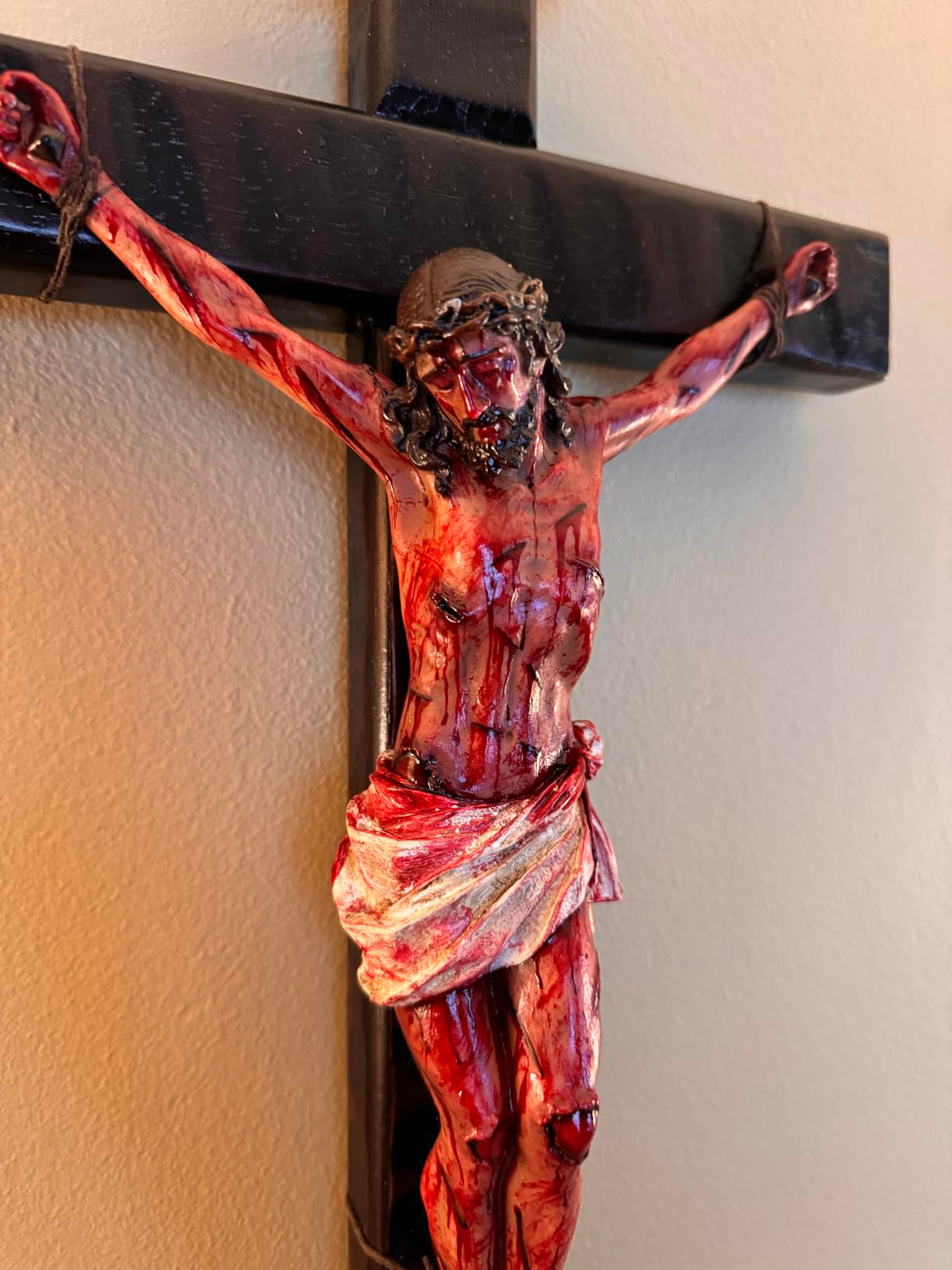 Handcrafted Resin Crucifix with Sacred Details