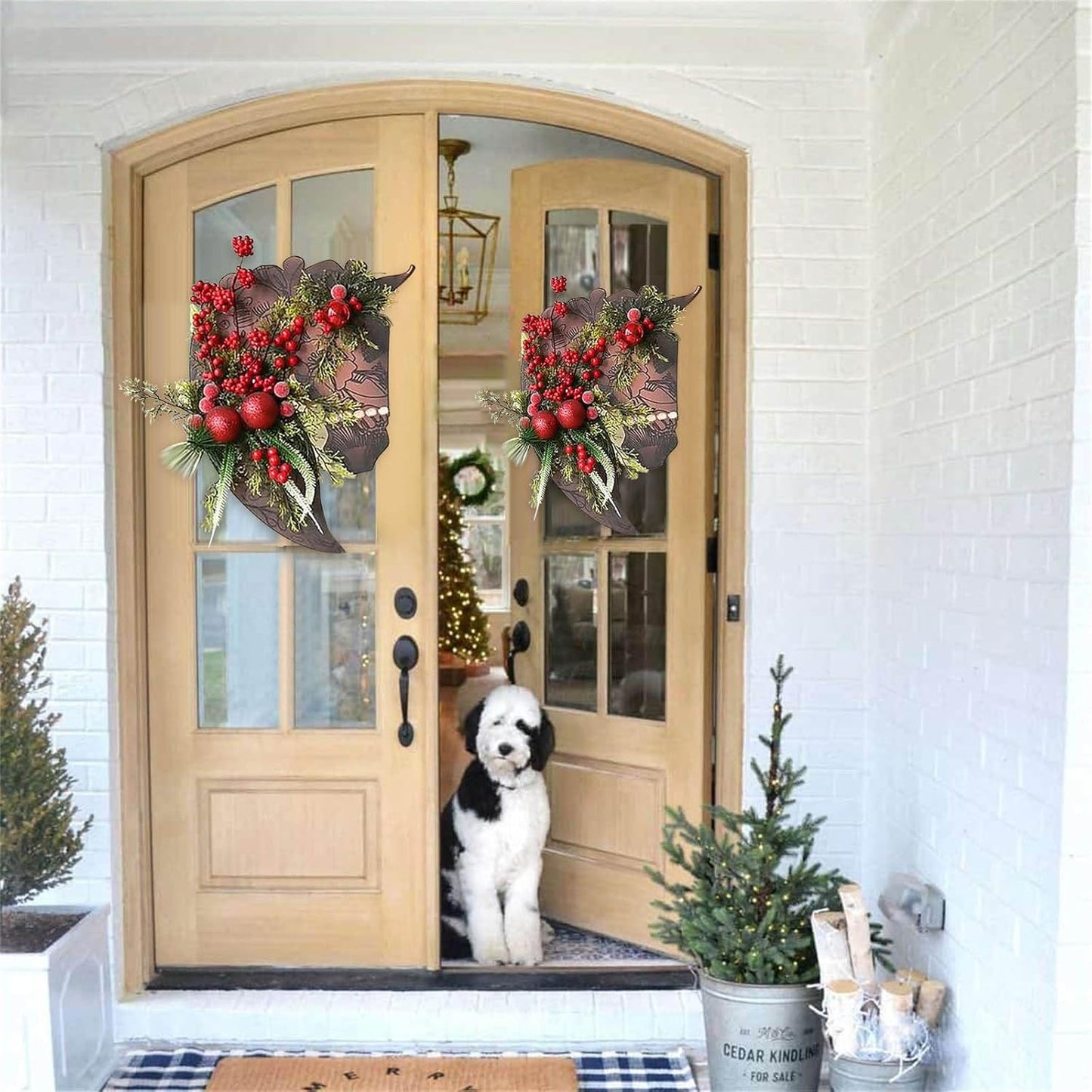 Handmade Horse Head Christmas Wreath — Farmhouse Decor