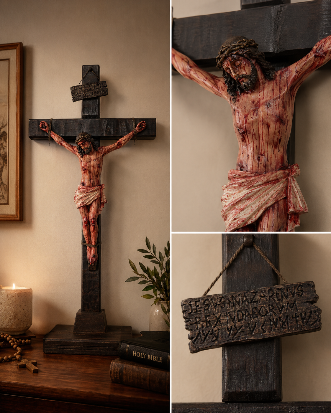 ✝️ Crucifixo de Jesus Artesanal — Recorde o Seu Sacrifício