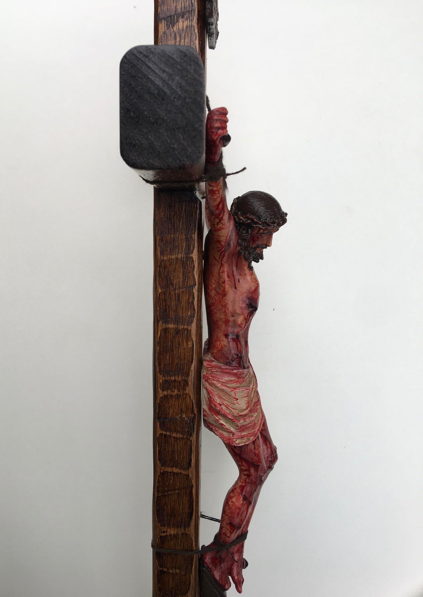 Hand-Carved Wooden Crucifix — Devotional Home Decor