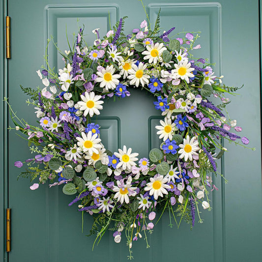 Handmade Lavender Garden Wreath — Spring Door Decor