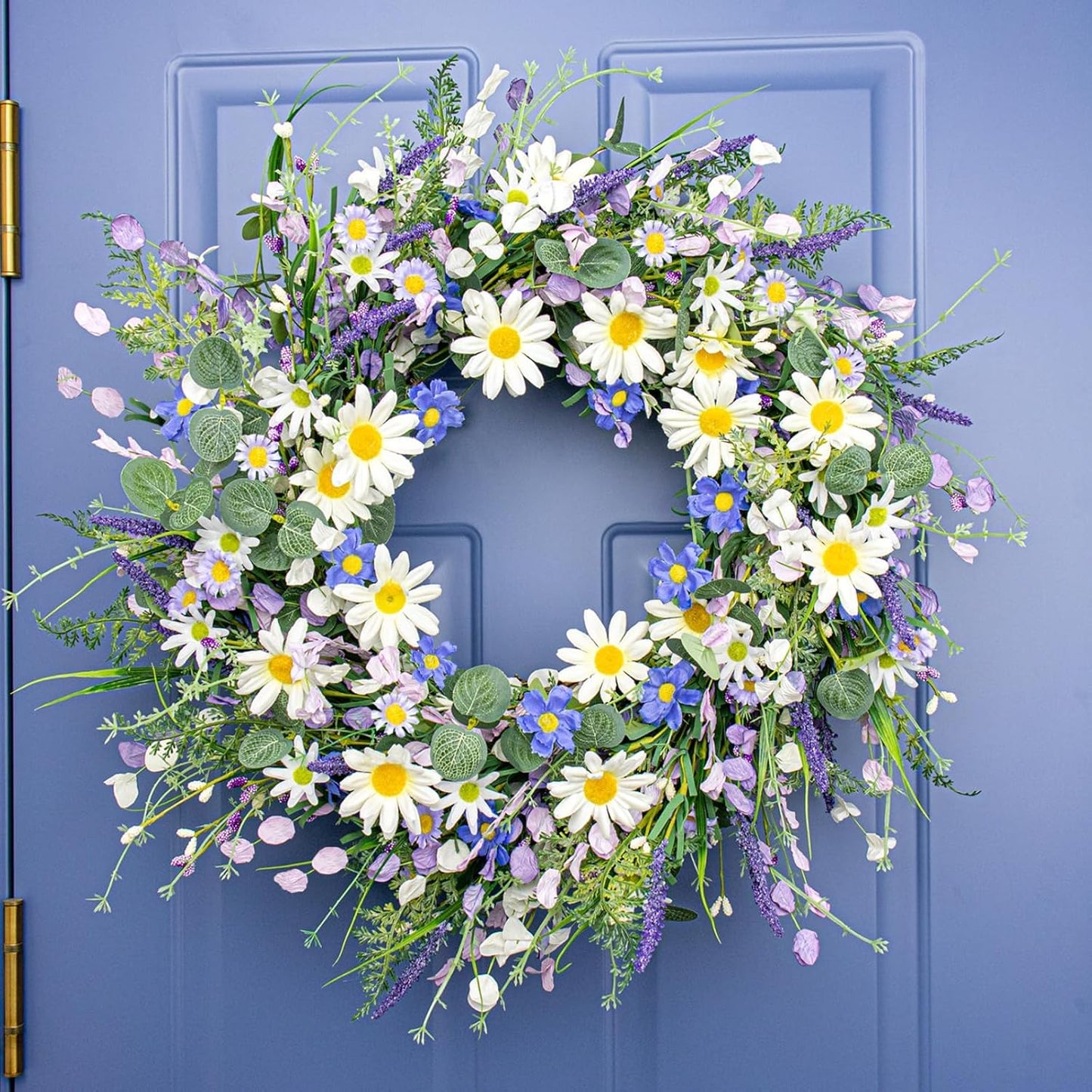 Handmade Lavender Garden Wreath — Spring Door Decor