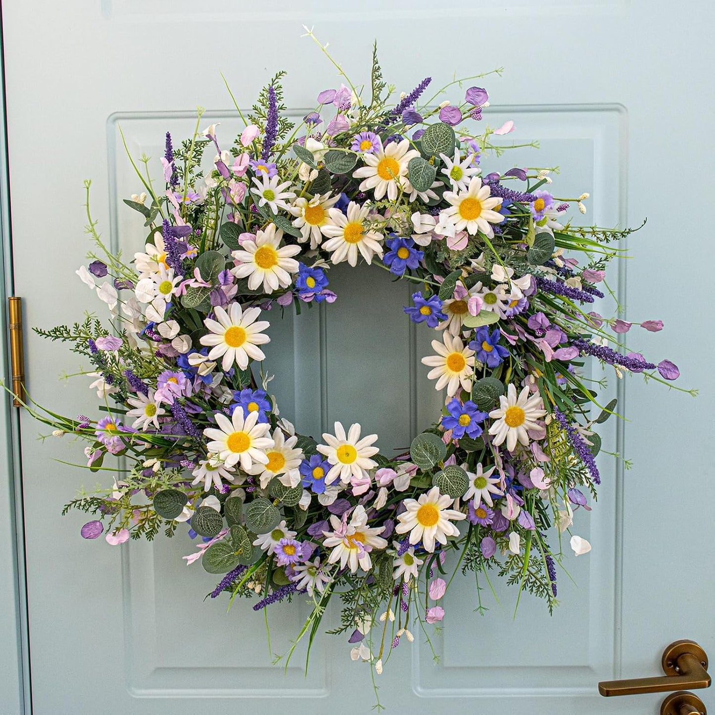 Handmade Lavender Garden Wreath — Spring Door Decor