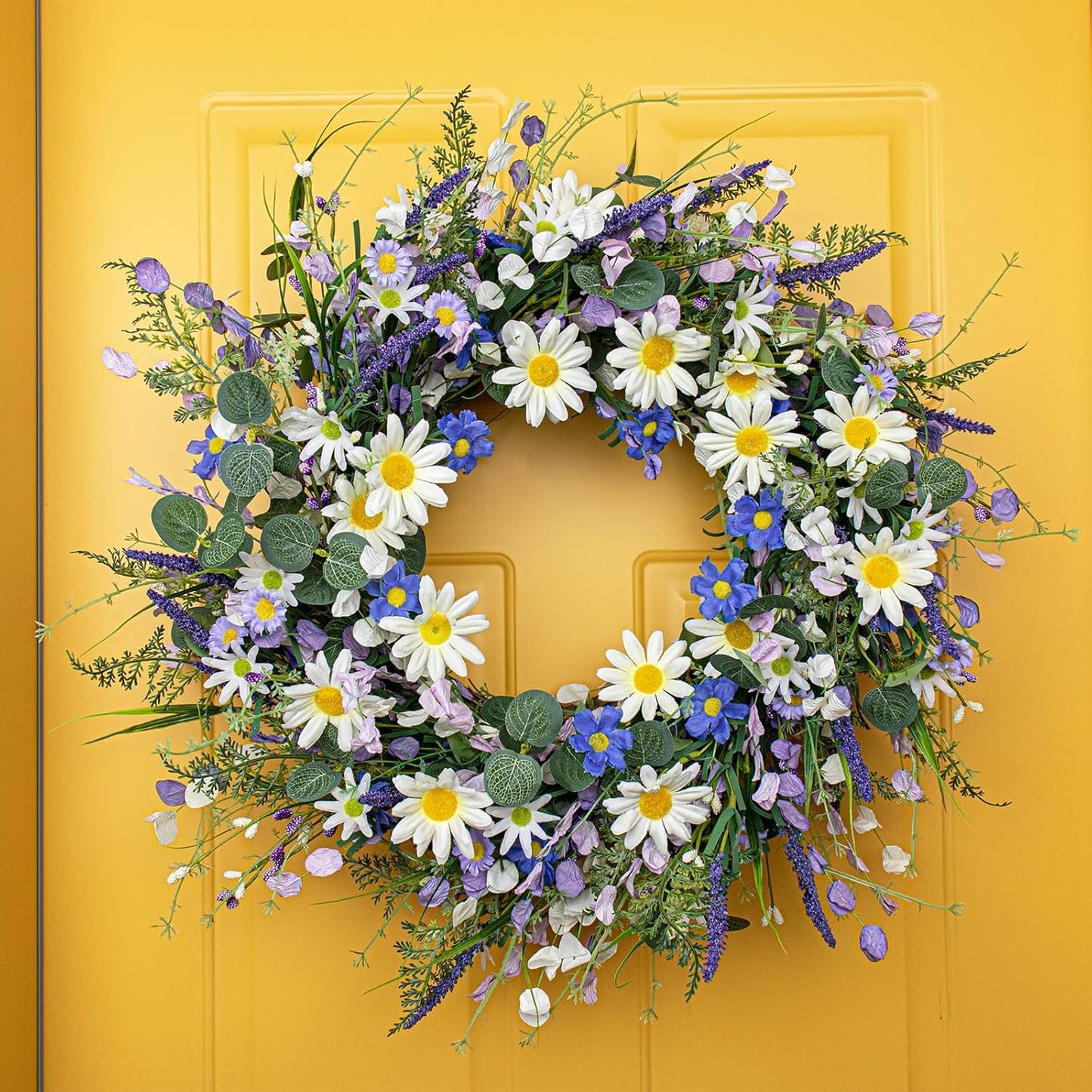 Handmade Lavender Garden Wreath — Spring Door Decor