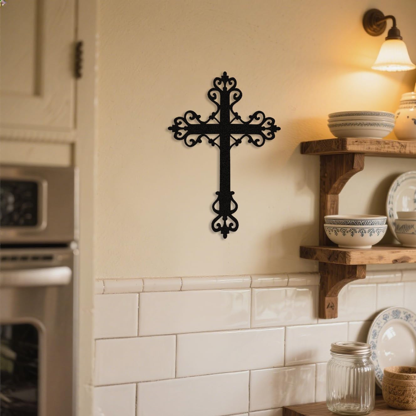 Handcrafted Black Metal Wall Art — Bold Geometric Shape