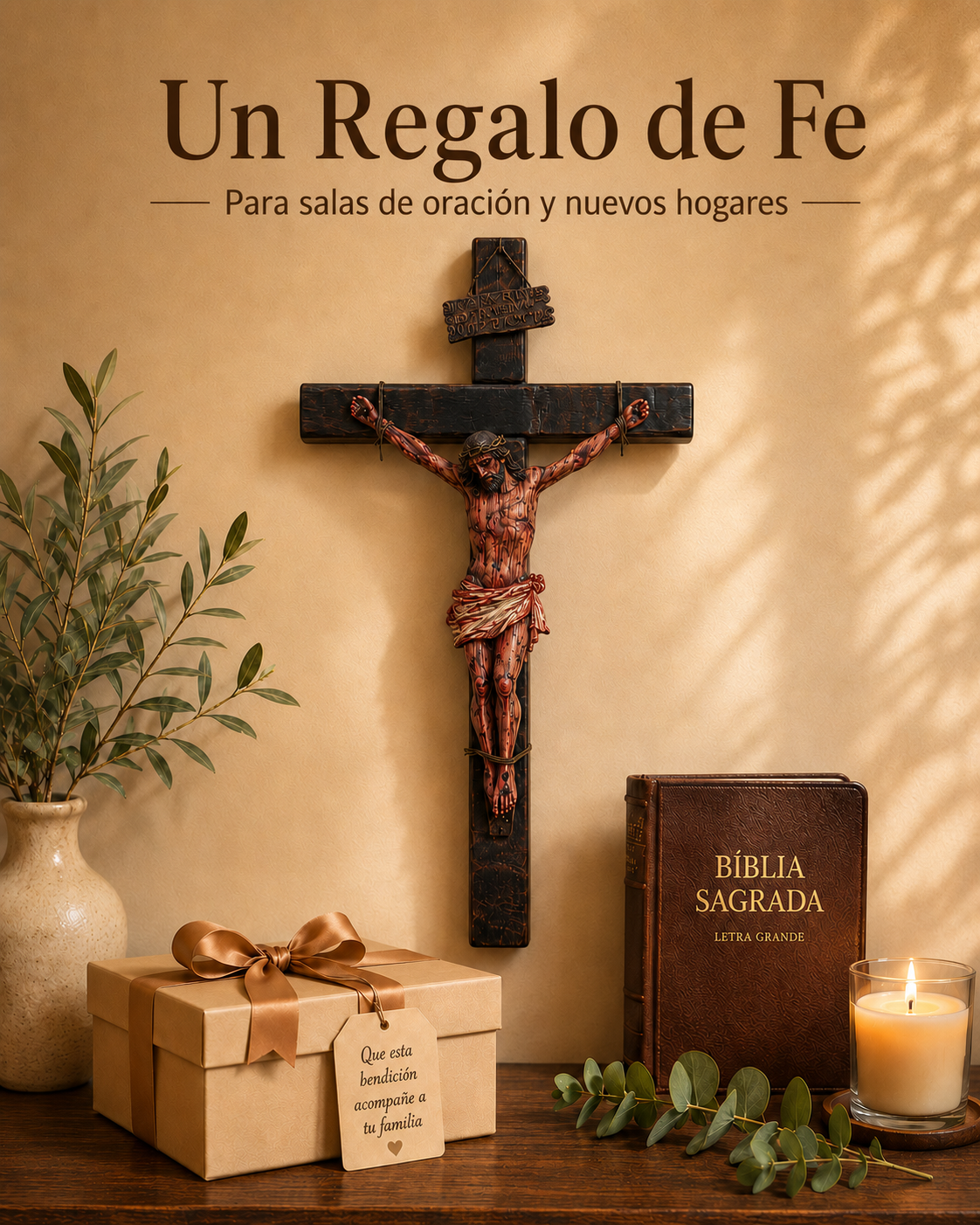 ✝️ Crucifixo de Jesus Artesanal — Recorde o Seu Sacrifício