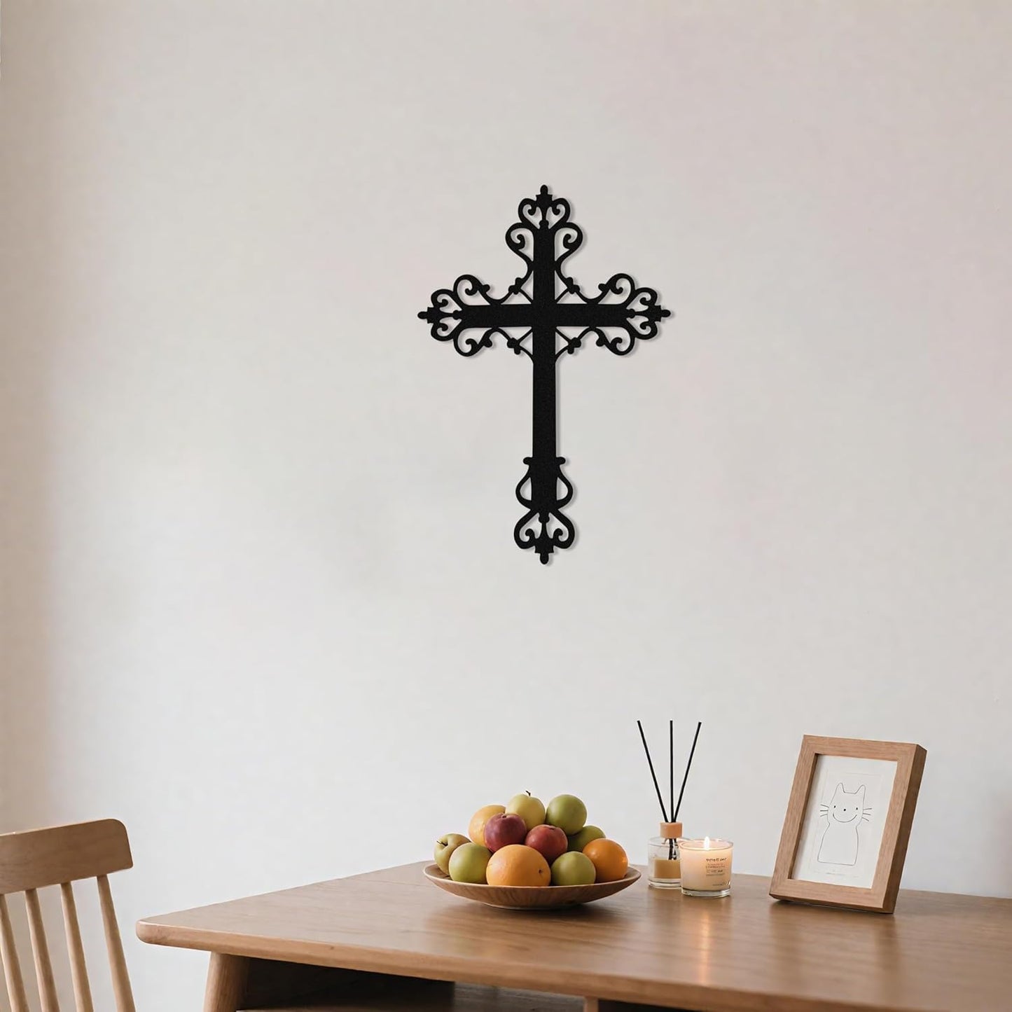 Handcrafted Black Metal Wall Art — Bold Geometric Shape