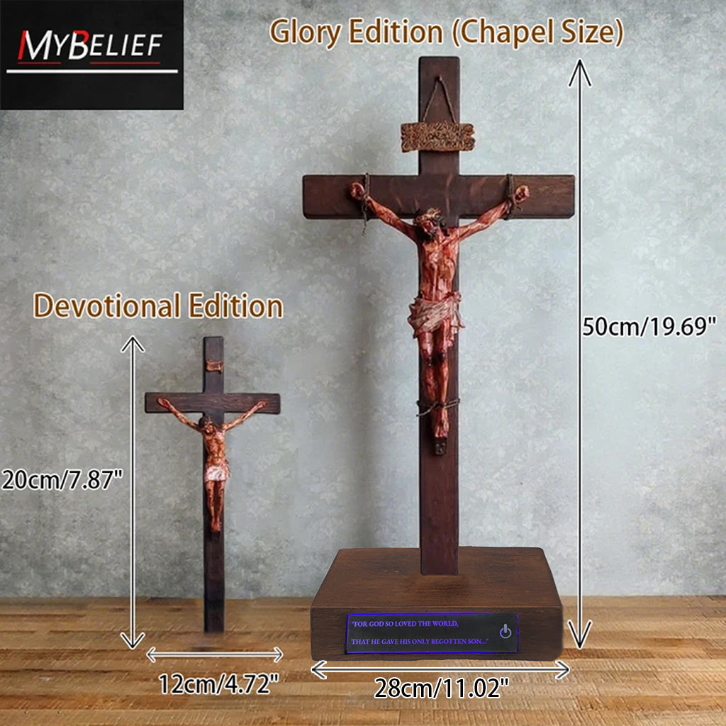 Hand-Carved Wooden Crucifix — Devotional Home Decor