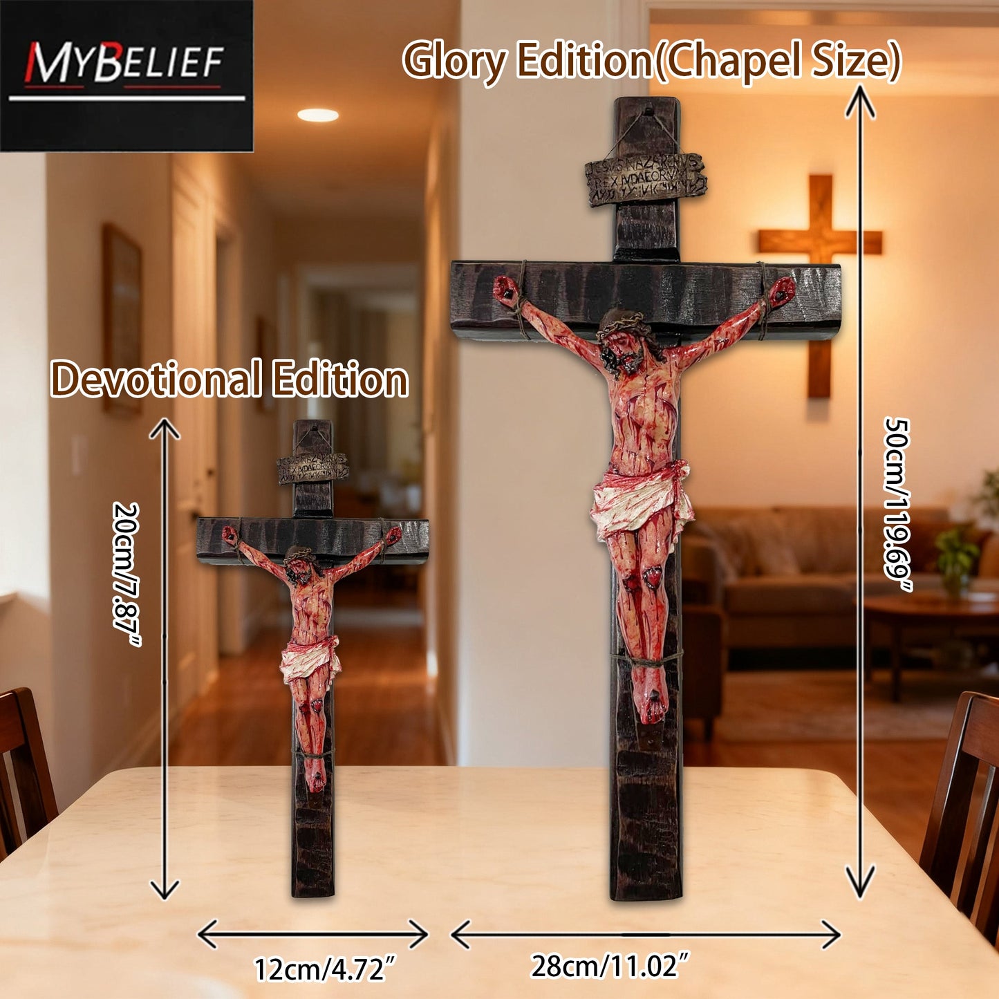 Handcrafted Jesus Crucifix – Catholic Devotional Home Decor