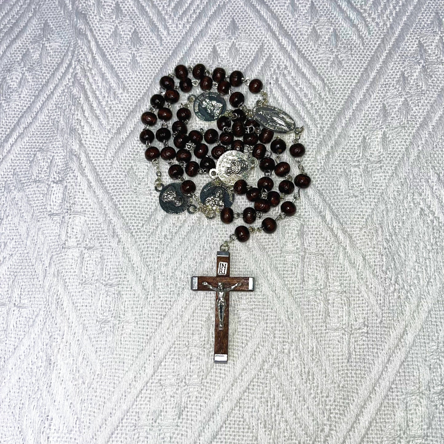 Handcrafted Wooden Catholic Rosary with St. Benedict Crucifix