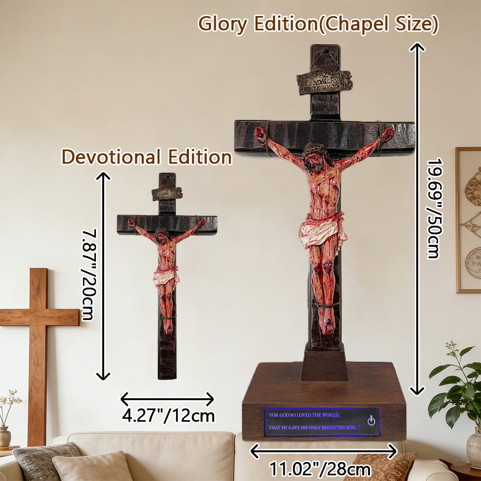 Calvary Crucifix with Sacred Heart — Catholic Devotional Decor