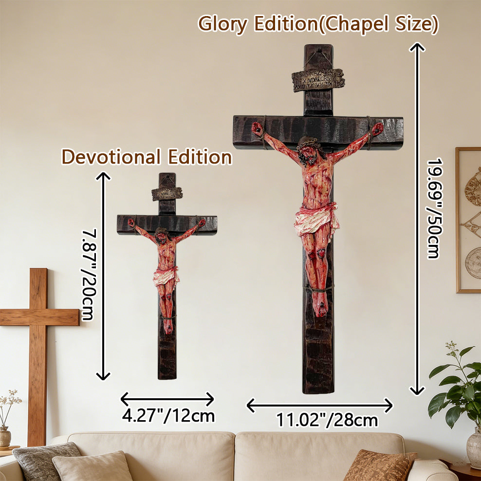 Calvary Crucifix with Sacred Heart — Catholic Devotional Decor