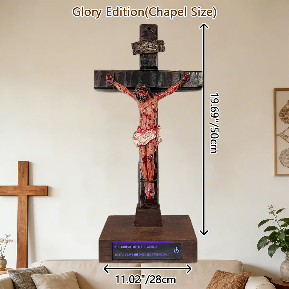 Calvary Crucifix with Sacred Heart — Catholic Devotional Decor
