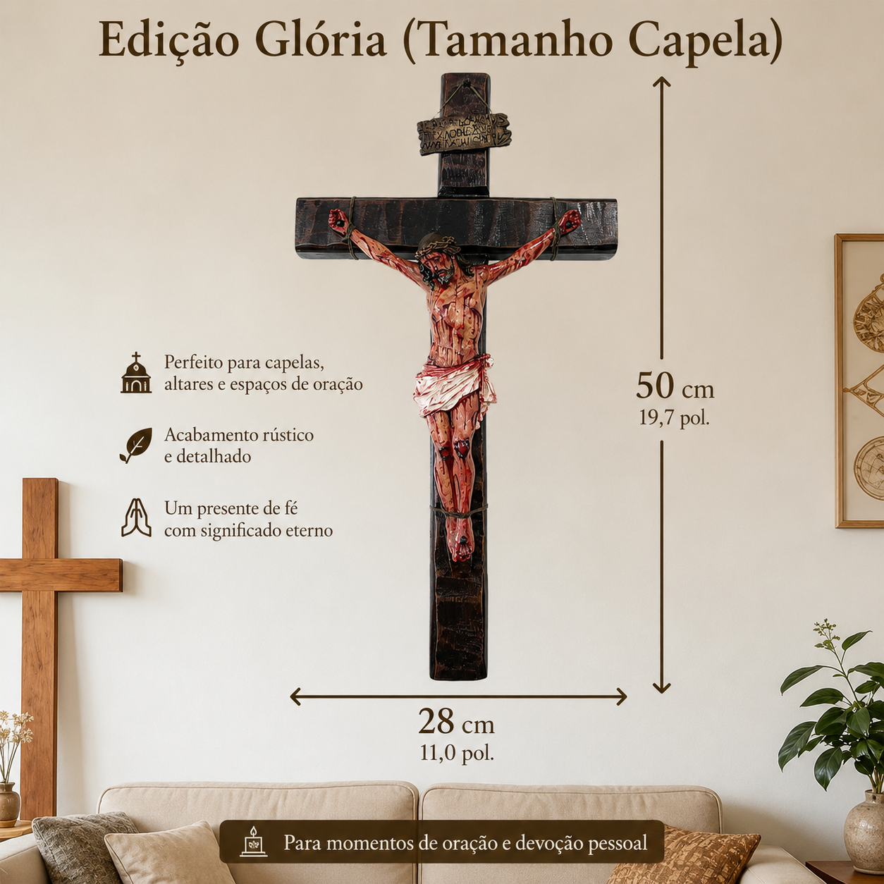 ✝️ Crucifixo de Jesus Artesanal — Recorde o Seu Sacrifício